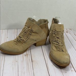 Rebels brown leather woven zip boots